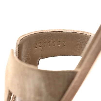 Hermes Suede Goatskin Oran Sandals 37 Beige Sable 8 of 9