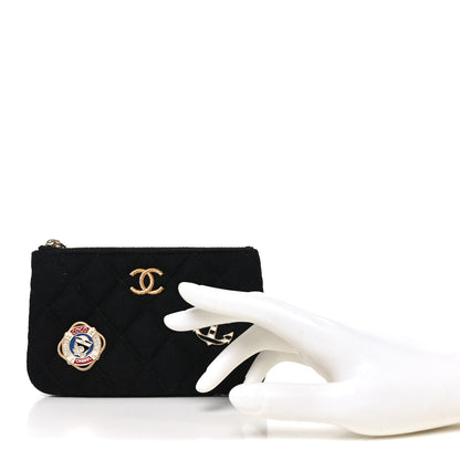 Chanel Wool Quilted Paris-Hamburg Charms Small Cosmetic Case Black 4 of 7