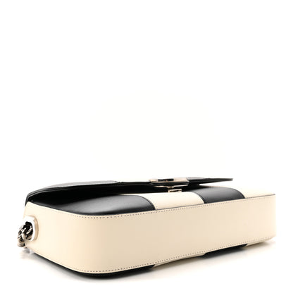 Gucci Senna Calfskin Lines Petite GG Top Handle Shoulder Bag Black Mystic White 4 of 10