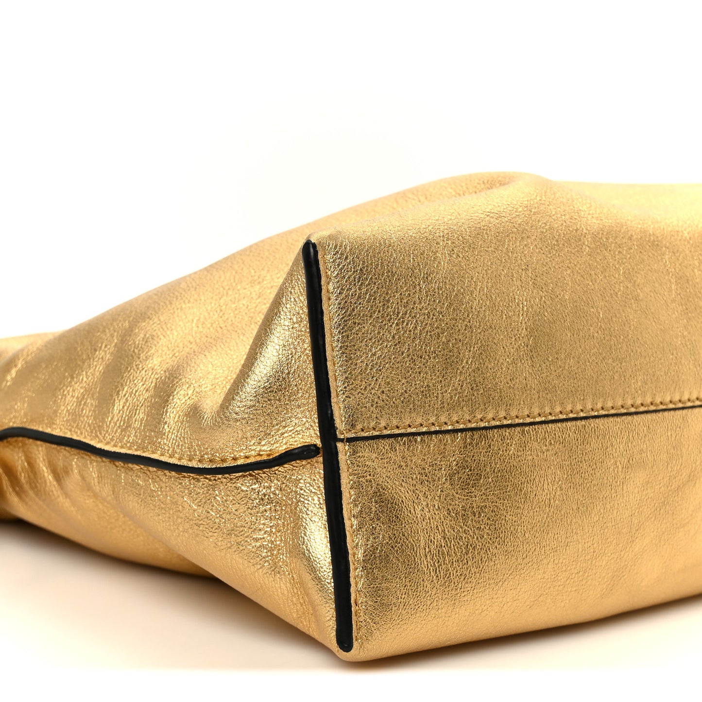 Metallic Lambskin Medium Flamenco Knot Gold