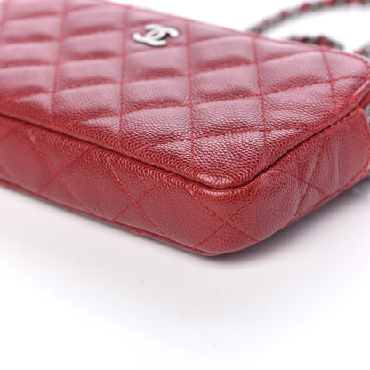 Chanel Iridescent Caviar Quilted Small Clutch With Chain Red 9 of 9