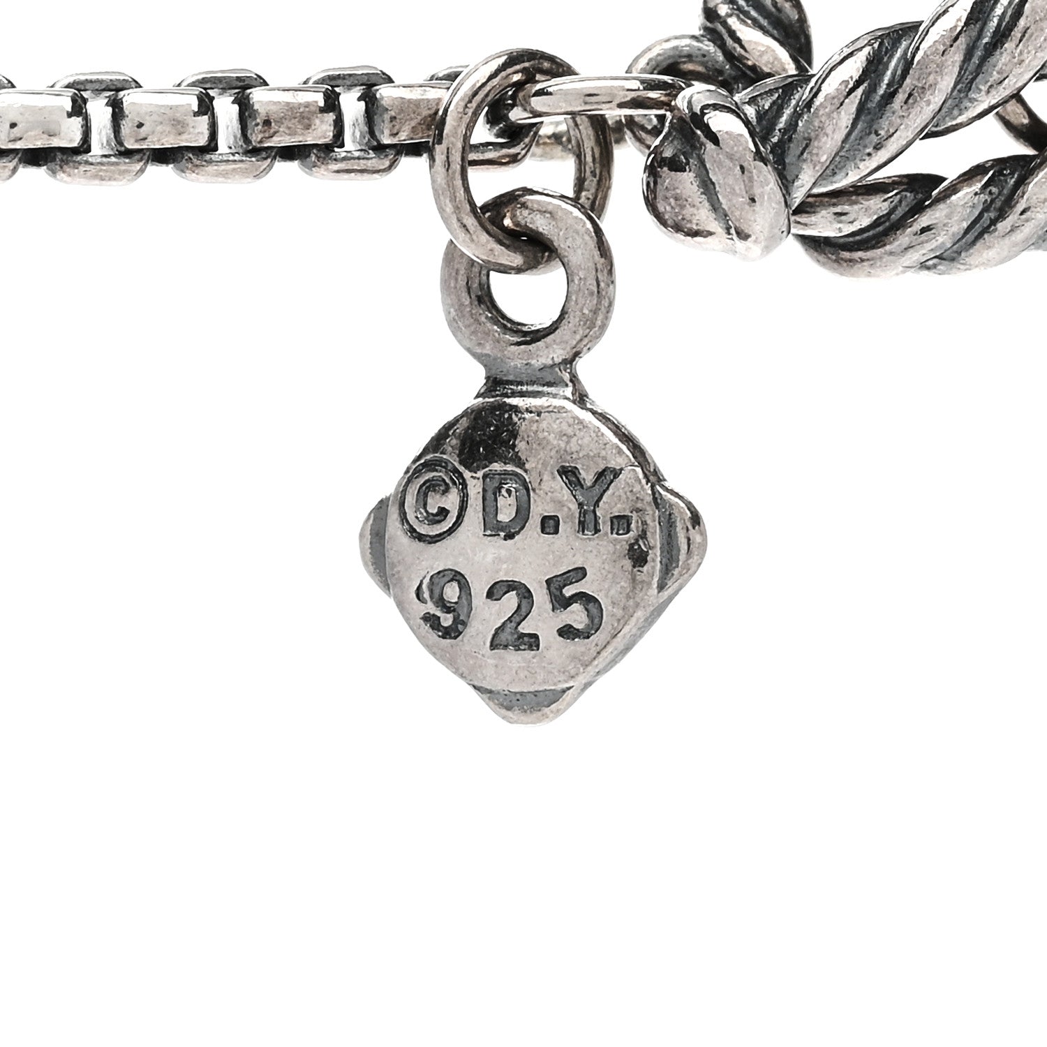 David Yurman Sterling Silver Pearl 9mm Quatrefoil Long Chain Necklace 4 of 6