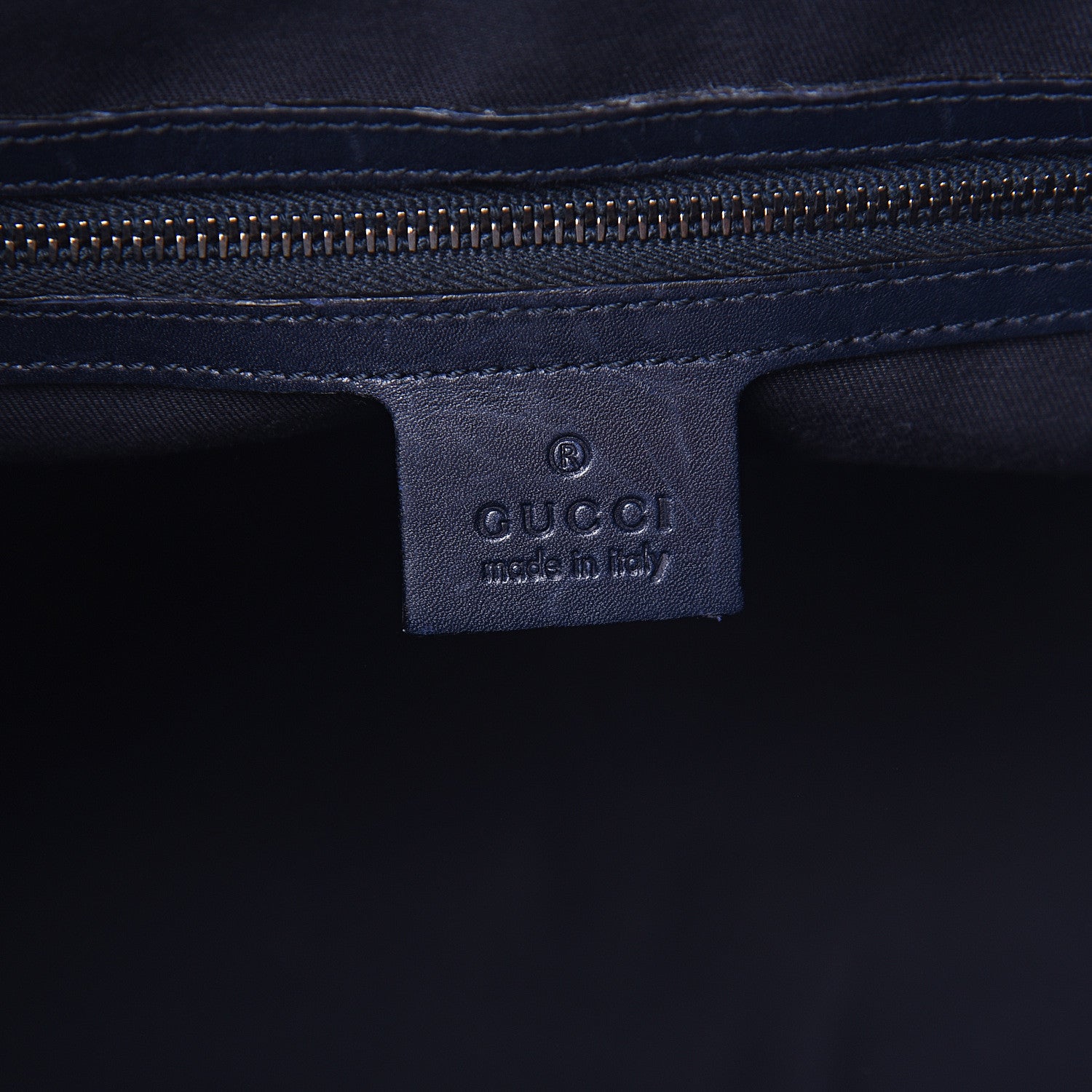 Gucci Patent Horsebit Embossed Treasure Boston Black Blue 5 of 8