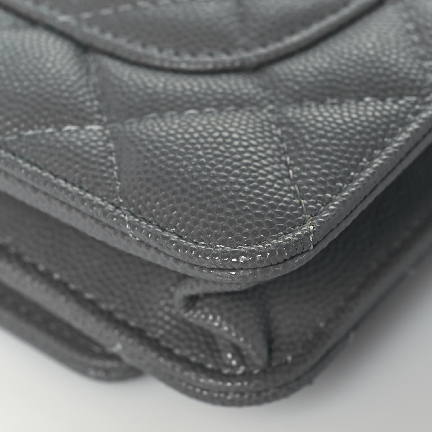 Chanel Caviar Quilted Wallet On Chain WOC Dark Grey 6 of 12