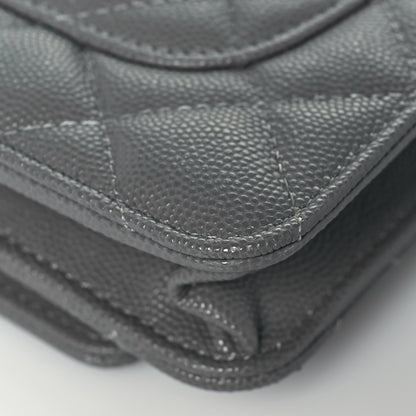 Chanel Caviar Quilted Wallet On Chain WOC Dark Grey 6 of 12