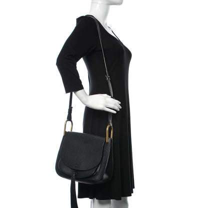 Chloe Grained Calfskin Medium Hudson Tassel Shoulder Bag Black 2 of 8
