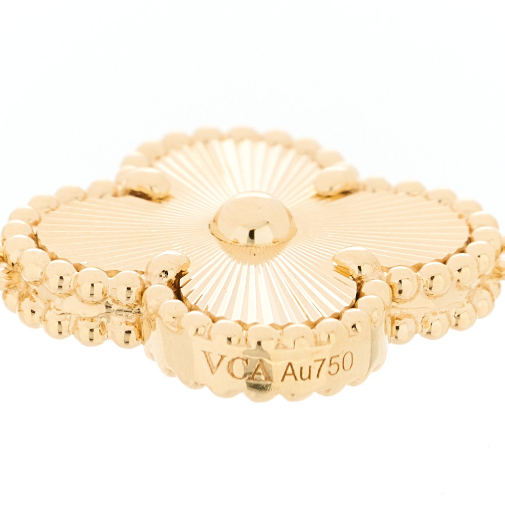 Van Cleef & Arpels 18K Yellow Gold 5 Motifs Guilloche Vintage Alhambra Bracelet 5 of 7