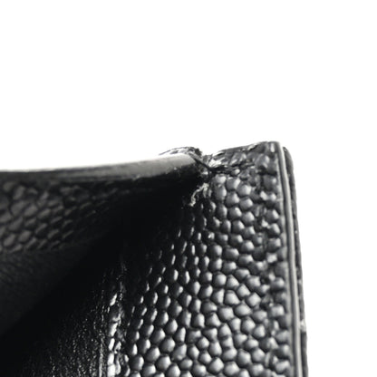 Saint Laurent Grain De Poudre Matelasse Chevron Monogram Zipped Two-Part Wallet Black 8 of 9