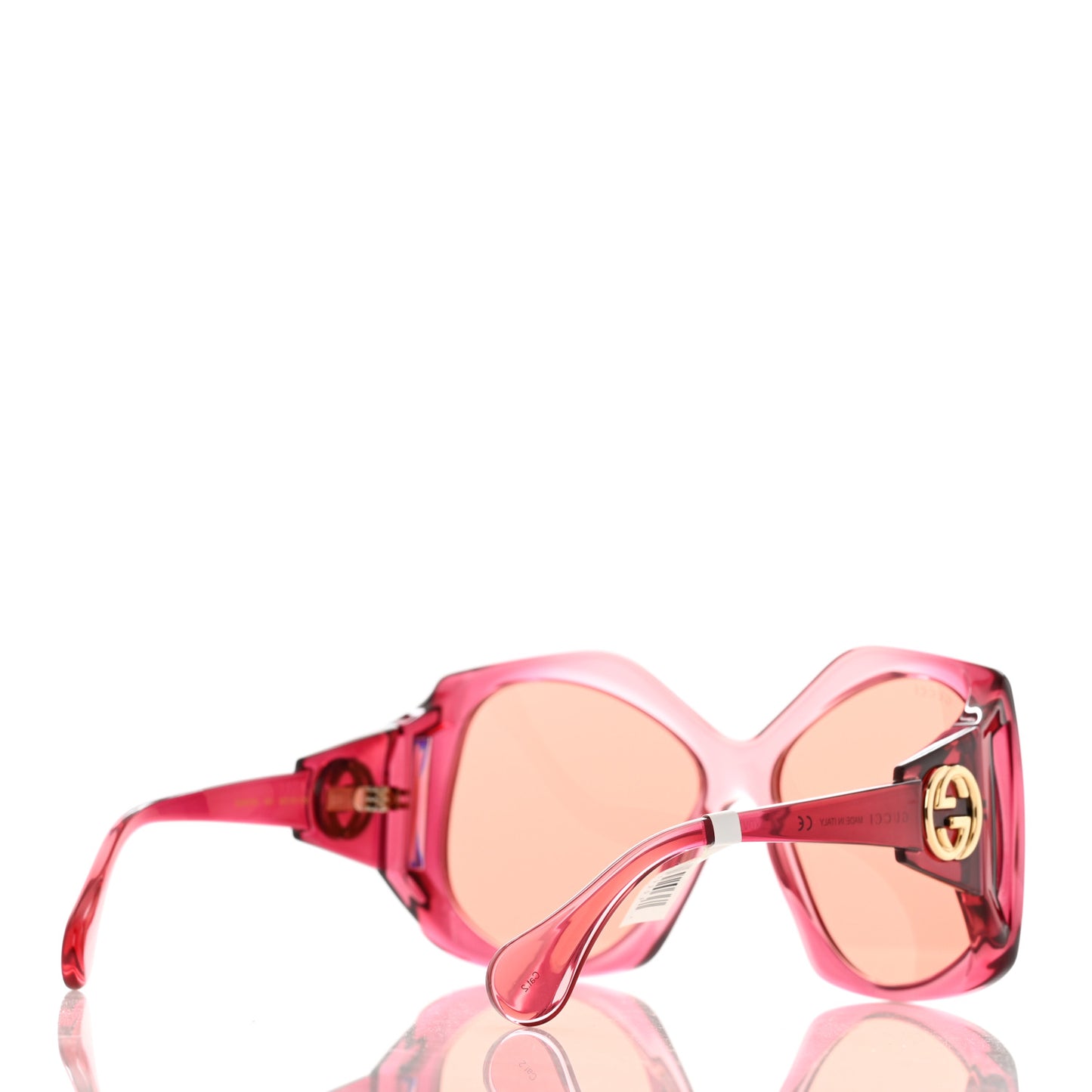 Acetate Round Sunglasses GG0875S Burgundy Orange