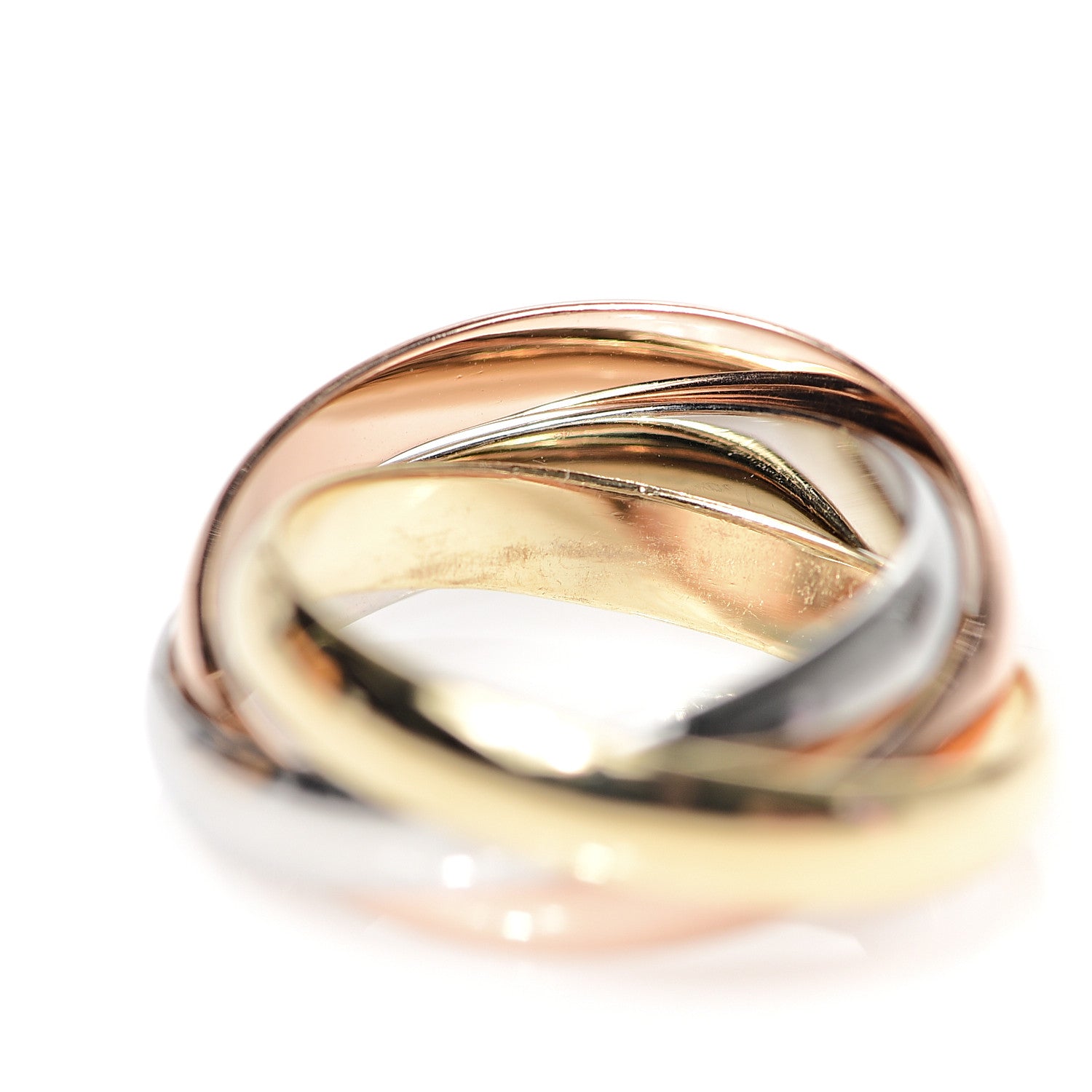 Cartier 18K Pink Yellow White Gold Classic Les Must De Trinity Ring 50 5.25 5 of 5