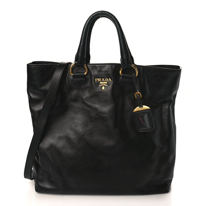 Prada Soft Calf Shopping Tote Black 1 of 8