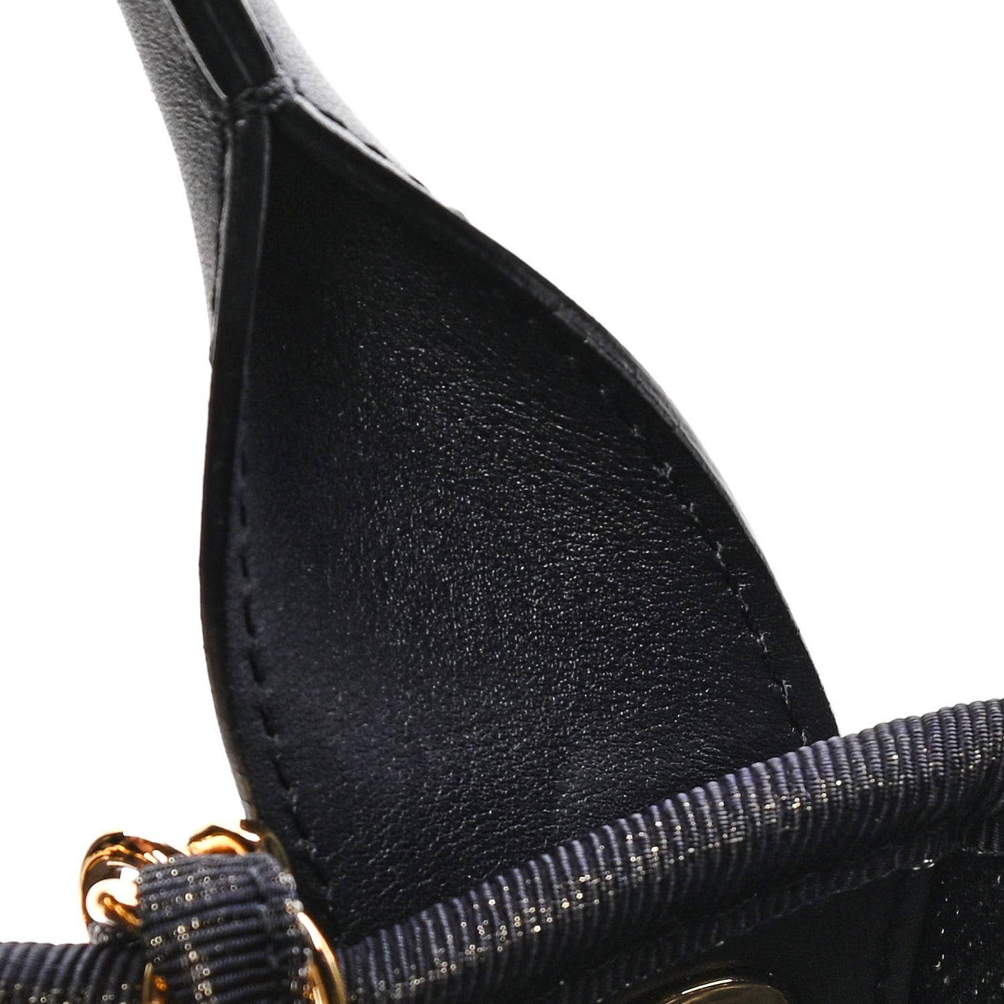 Lurex Canvas Medium Deauville Tote Navy Blue Gold