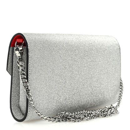 Christian Louboutin Glitter Calfskin Loubi54 Wallet On Chain Silver 3 of 11