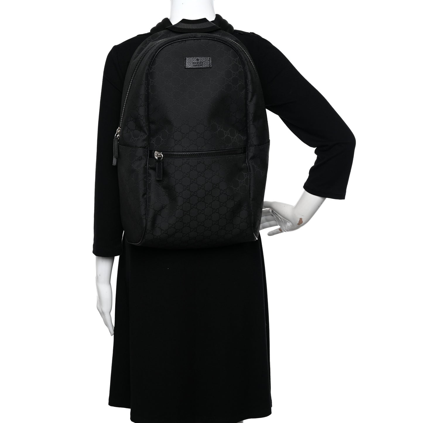 Nylon Monogram Slim Backpack Black