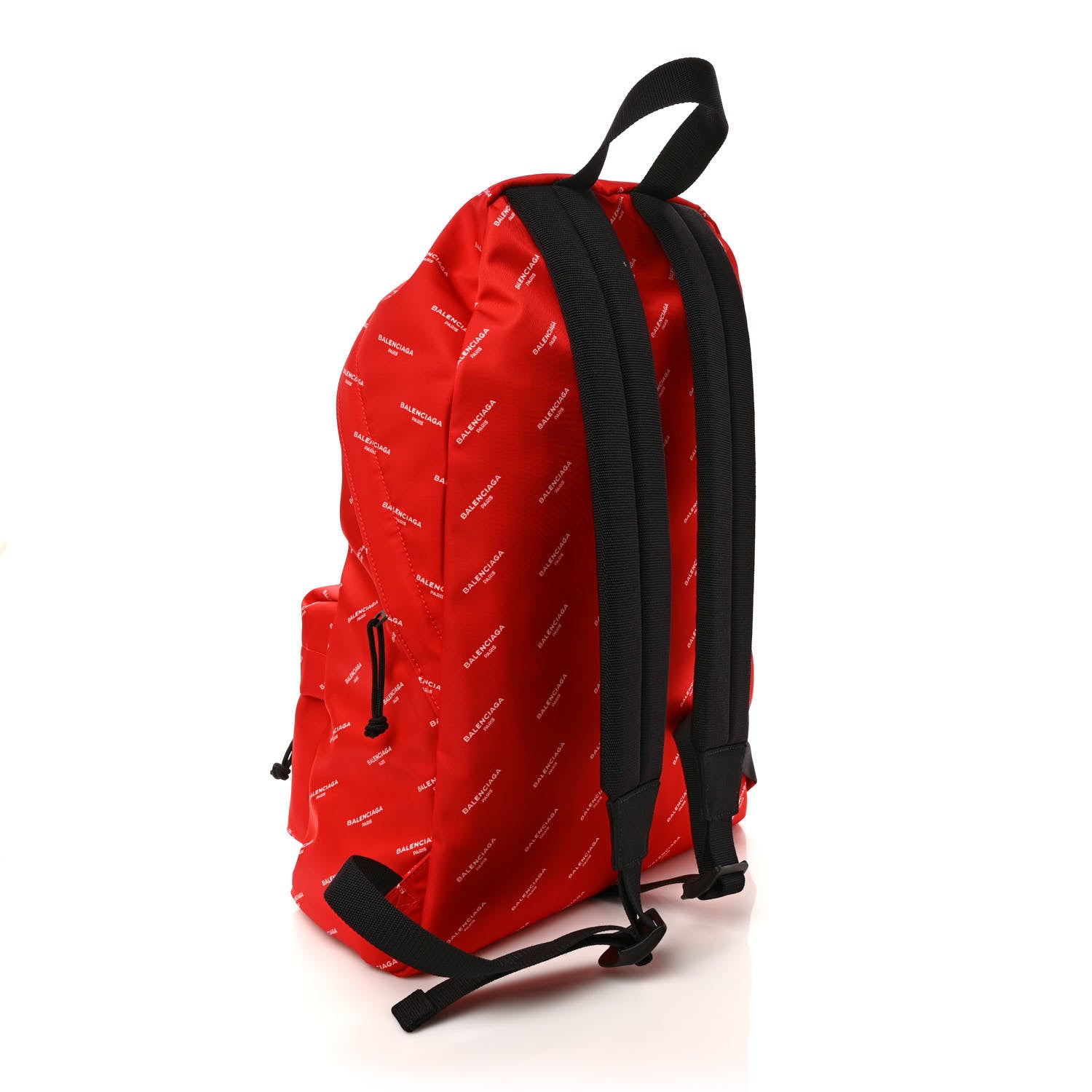Balenciaga Twill Nylon Allover Logo Print Explorer Backpack Rouge Vermillion White 3 of 9