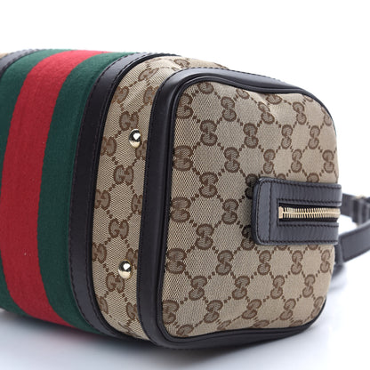 Gucci Monogram Vintage Web Small Boston Dark Brown 8 of 10
