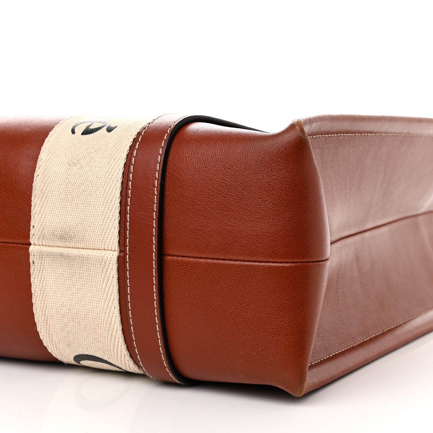 Chloe Calfskin Medium Woody Ribbon Tote Sepia Brown 10 of 12