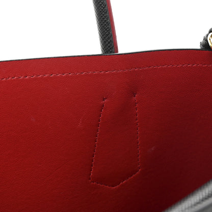 Prada Saffiano Cuir Medium Double Bag Black Fuoco 12 of 13