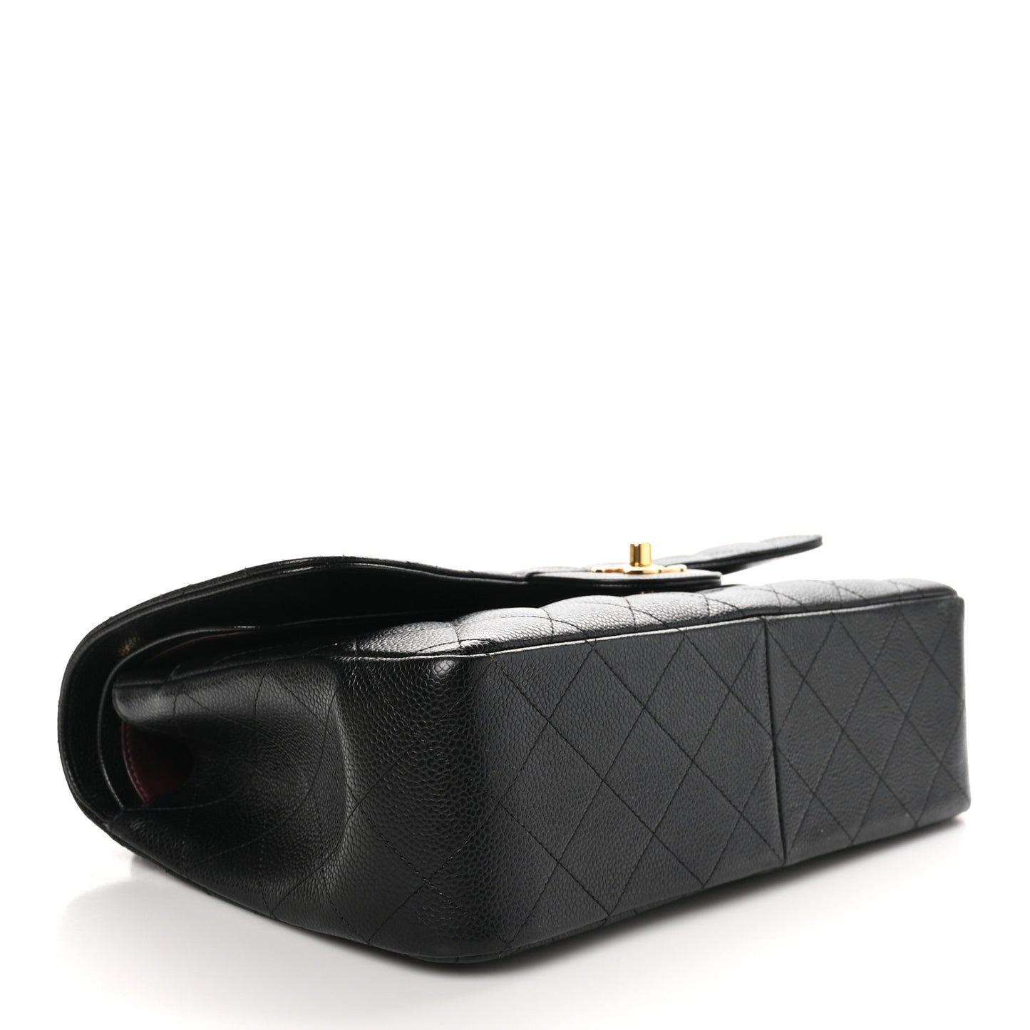 Caviar Quilted Jumbo Double Flap Black