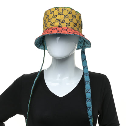 Gucci Monogram Multicolor Reversible Bucket Hat Yellow Multicolor 2 of 14