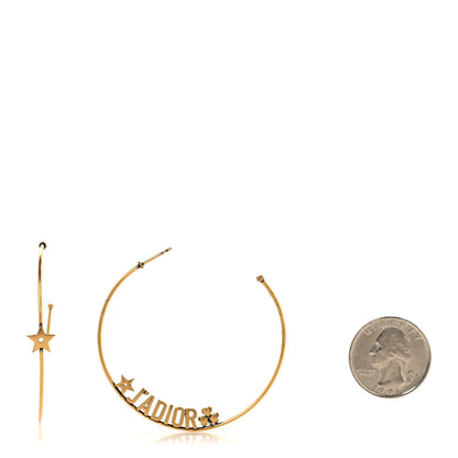 Christian Dior Metal J Adior Hoop Earrings Aged Gold 2 of 5