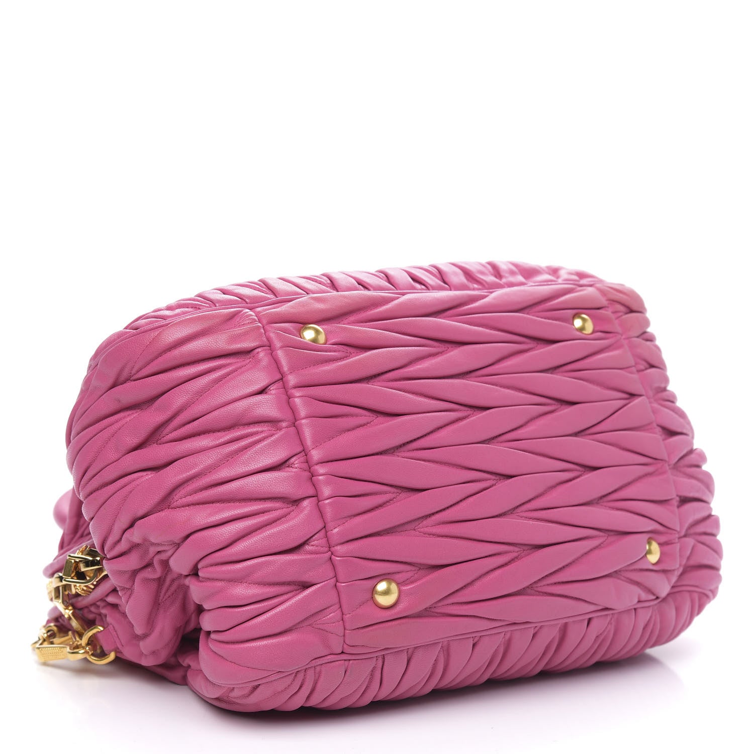 Miu Miu Nappa Matelasse Bauletto Top Handle Bowler Loto 5 of 16