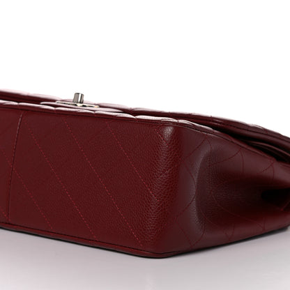 Chanel Caviar Quilted Jumbo Double Flap Dark Red 9 of 10