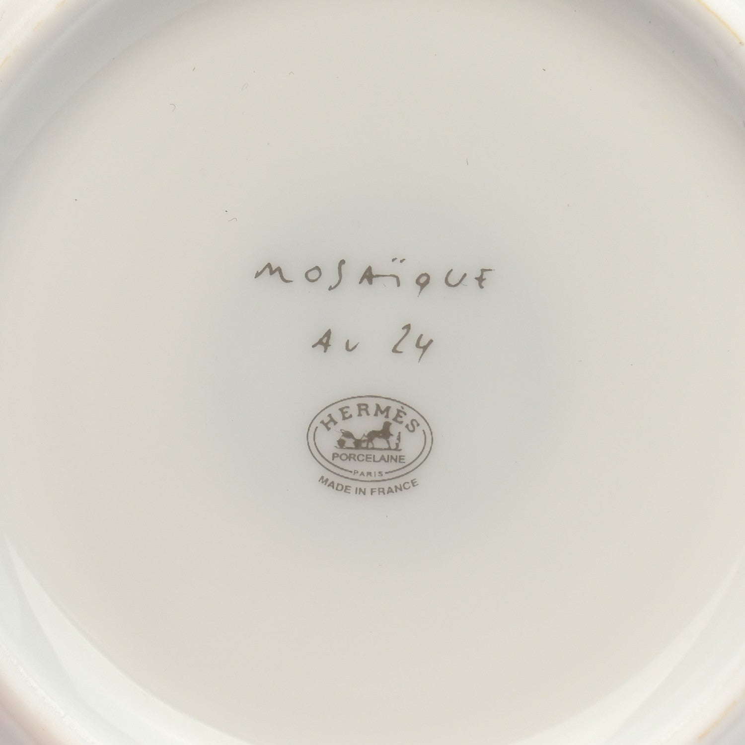 Hermes Porcelain Mosaique Au 24 Platine Tea Cup And Saucer Platinum 6 of 9