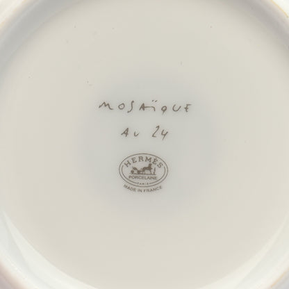 Hermes Porcelain Mosaique Au 24 Platine Tea Cup And Saucer Platinum 6 of 9