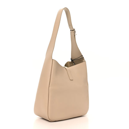 Saint Laurent Smooth Calfskin Small Le 5 A 7 Soft Hobo Sea Salt 3 of 9