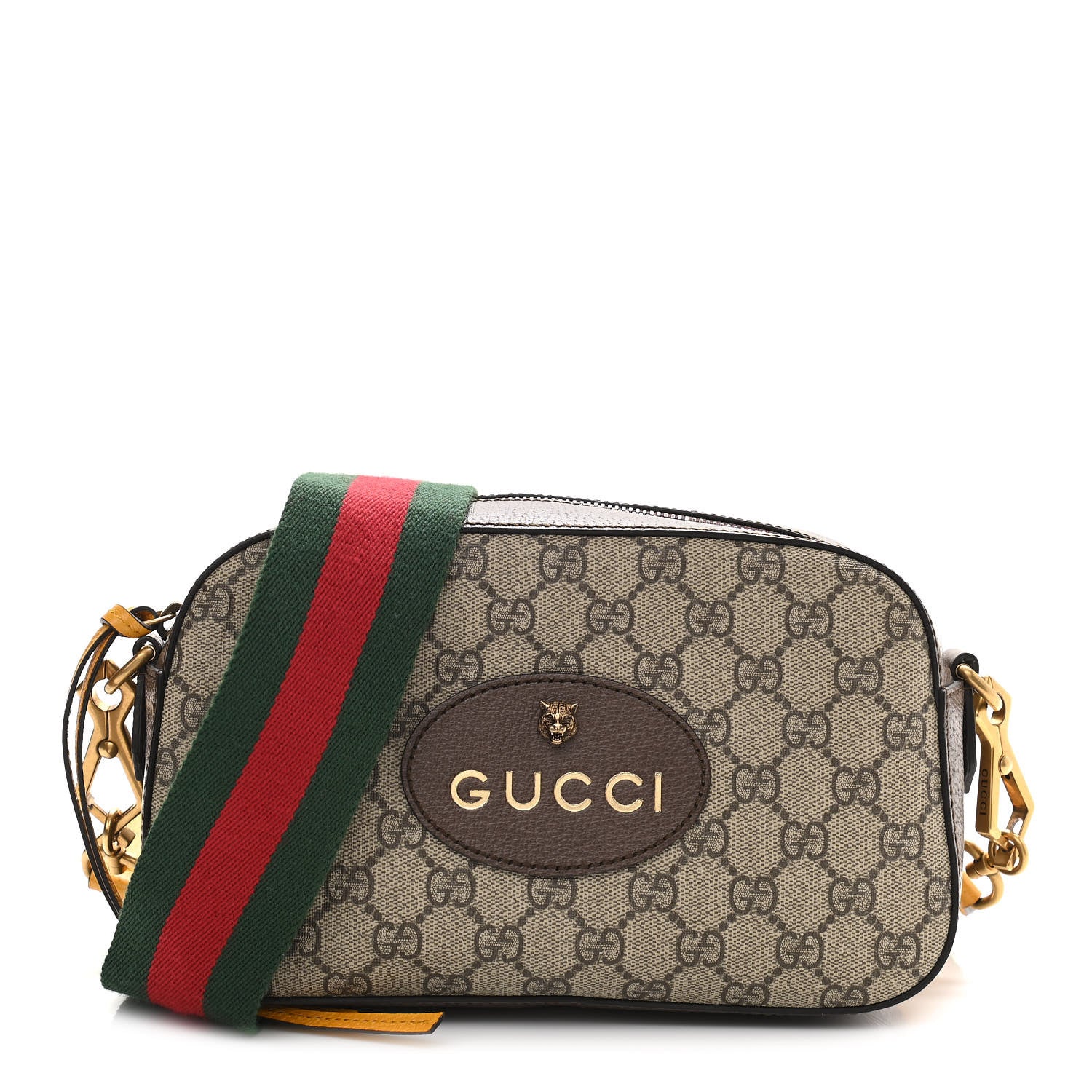 Gucci GG Supreme Monogram Web Neo Vintage Shoulder Bag Beige New Acero Crop 1 of 10