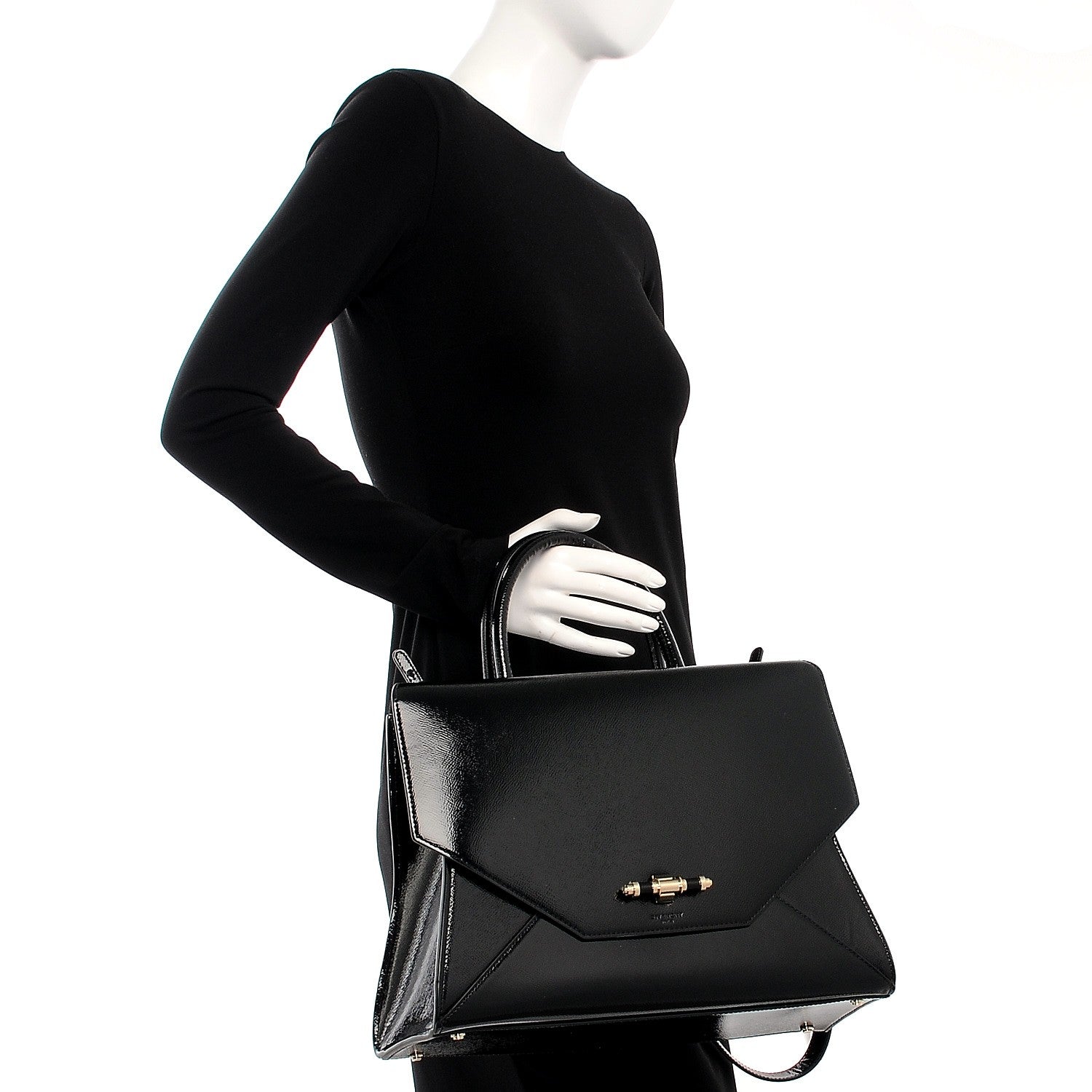 Givenchy Patent Medium Obsedia Satchel Black 2 of 8