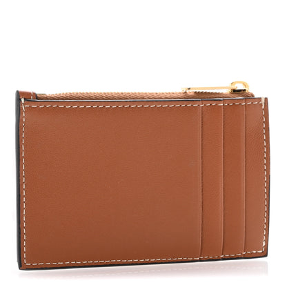 Celine Triomphe Calfskin Zipped Card Holder Tan 3 of 10