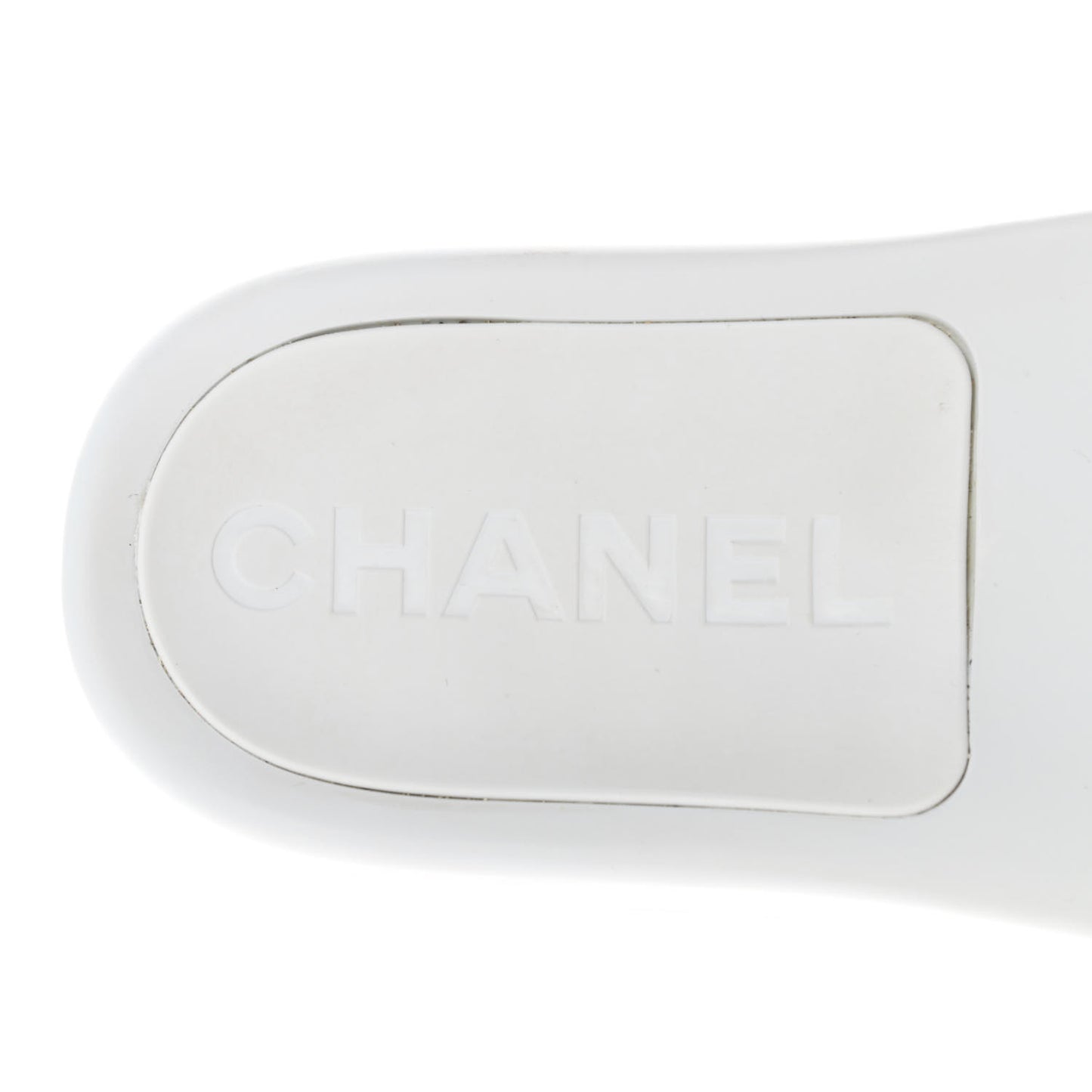 Rubber CC Flat Slide Sandals 40 White