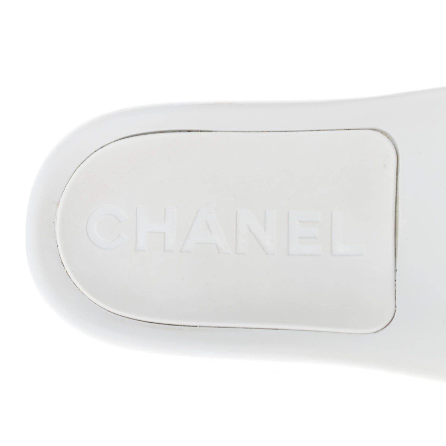 Chanel Rubber CC Flat Slide Sandals 40 White 7 of 12