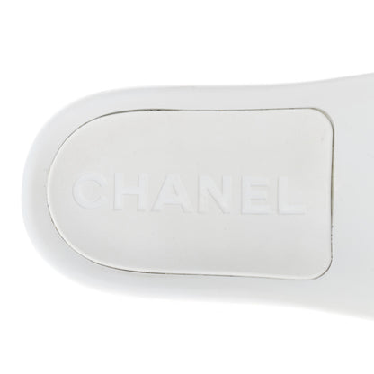 Chanel Rubber CC Flat Slide Sandals 40 White 7 of 12