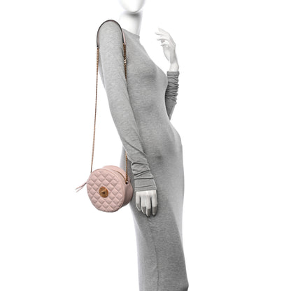 Versace Nappa Quilted La Medusa Round Camera Bag Light Pink 2 of 10