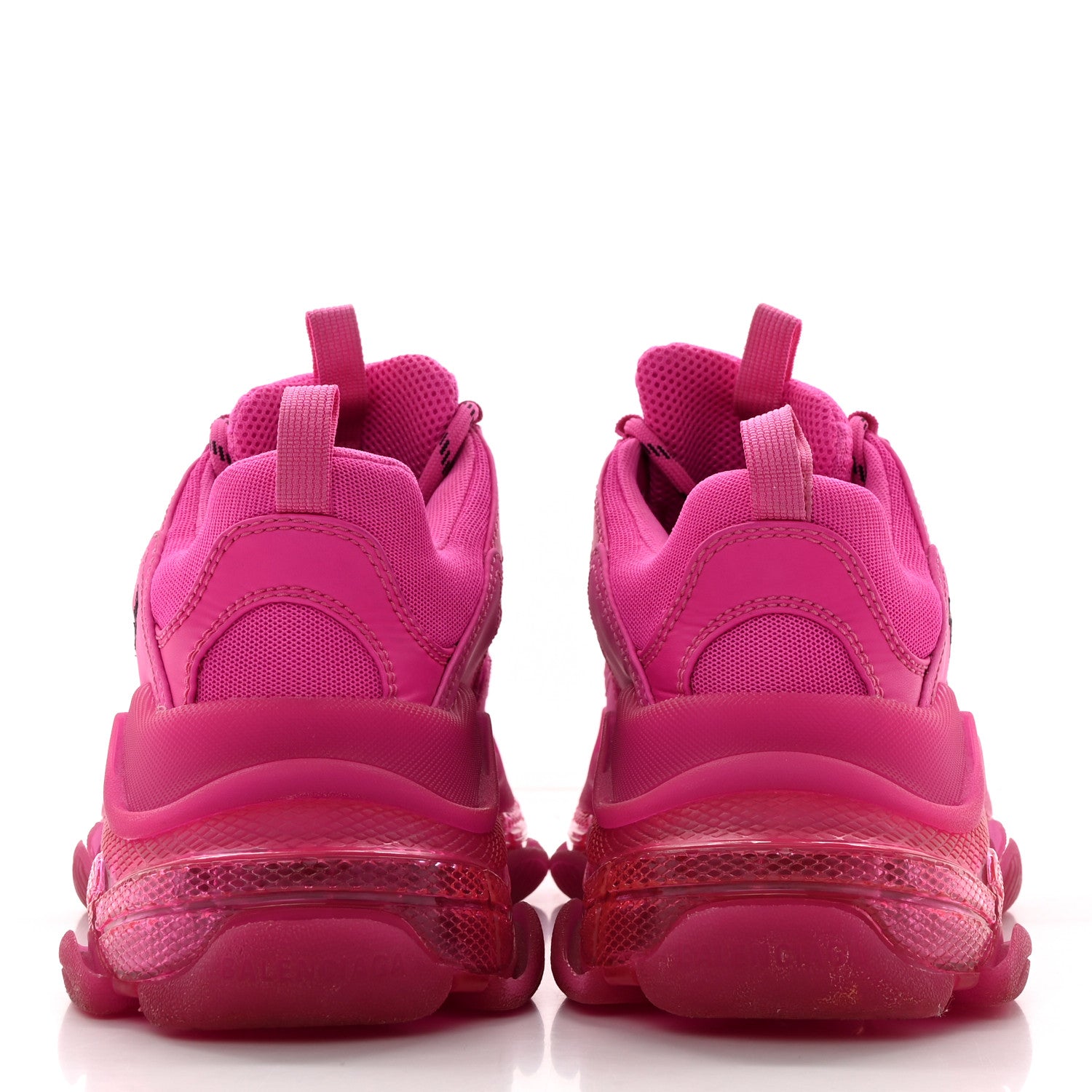 Balenciaga Fabric Mesh Clear Sole Fluo Womens Triple S Sneakers 39 Pink 5 of 12
