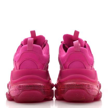 Balenciaga Fabric Mesh Clear Sole Fluo Womens Triple S Sneakers 39 Pink 5 of 12