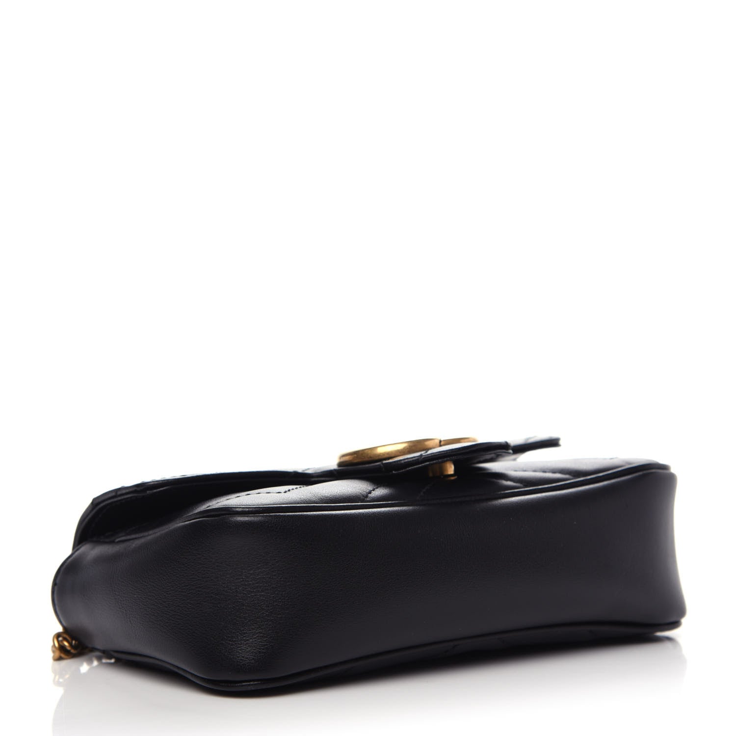 Gucci Calfskin Matelasse Super Mini GG Marmont Shoulder Bag Black 4 of 10