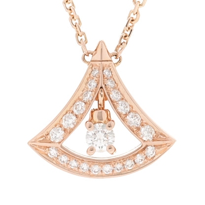 Bulgari 18K Rose Gold Diamond Divas' Dream Openwork Pave Pendant Necklace 4 of 7