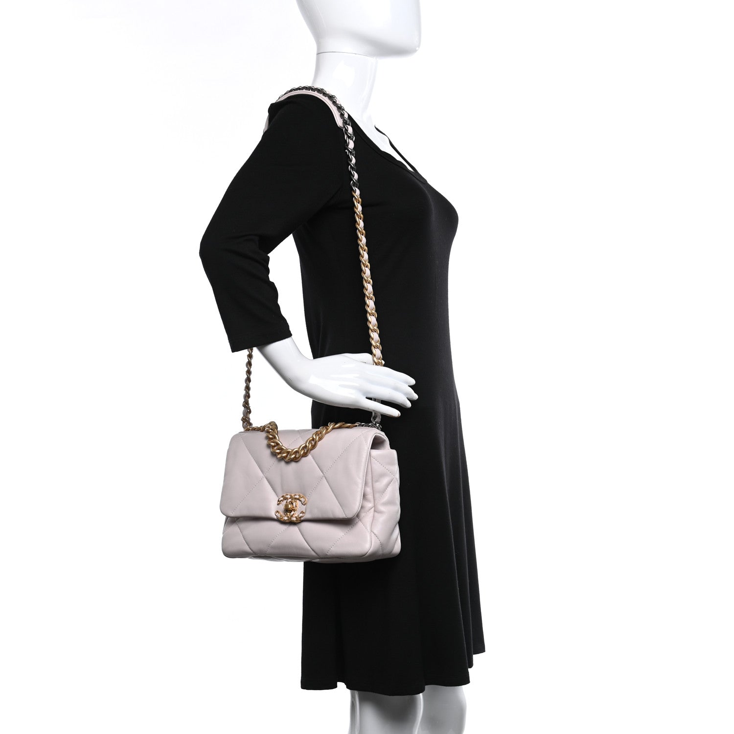 Chanel Lambskin Quilted Medium Chanel 19 Flap Light Purple 2 of 9