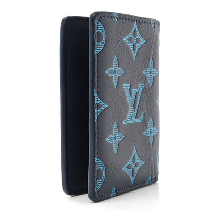 Louis Vuitton Calfskin Monogram Shadow Pocket Organizer Blue 3 of 9
