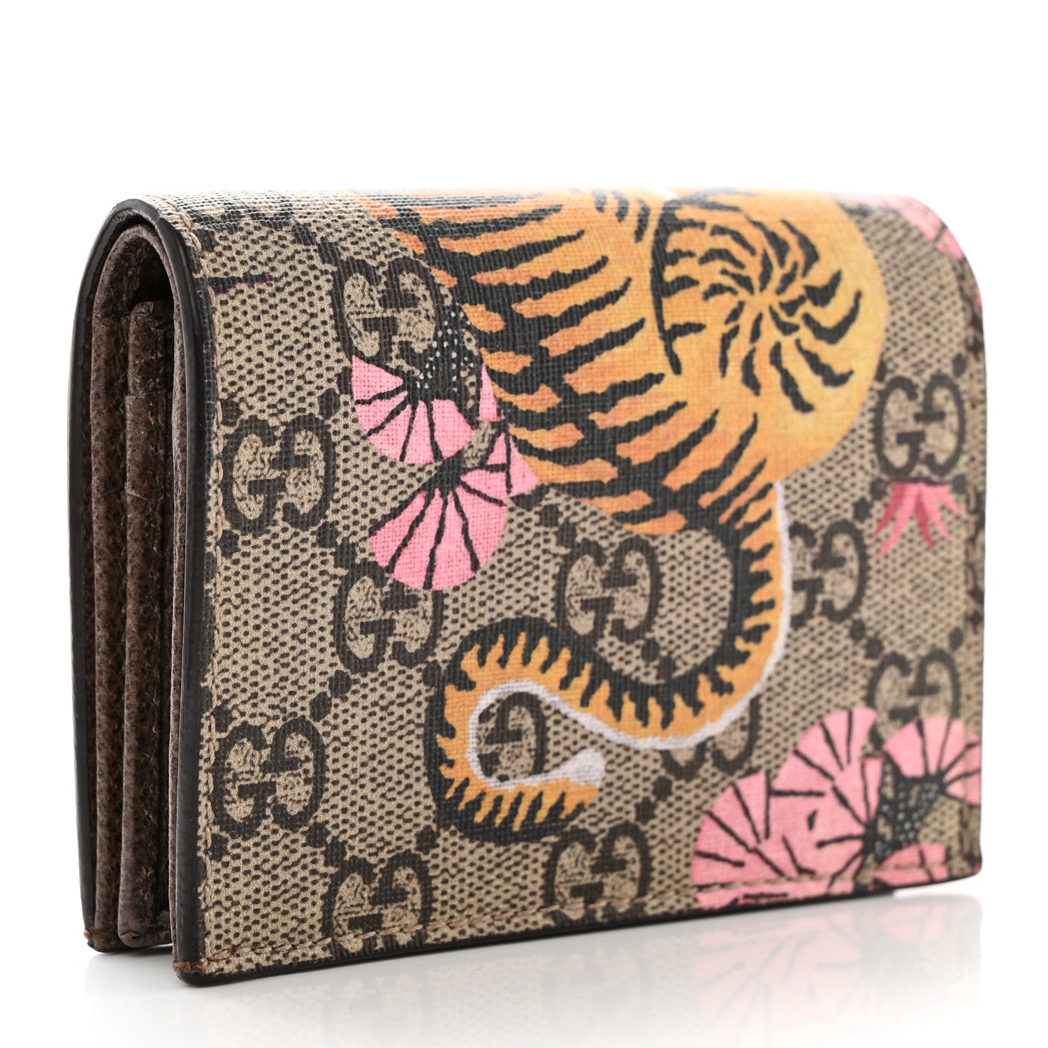Gucci GG Supreme Monogram Bengal Card Case Beige Pink 3 of 8