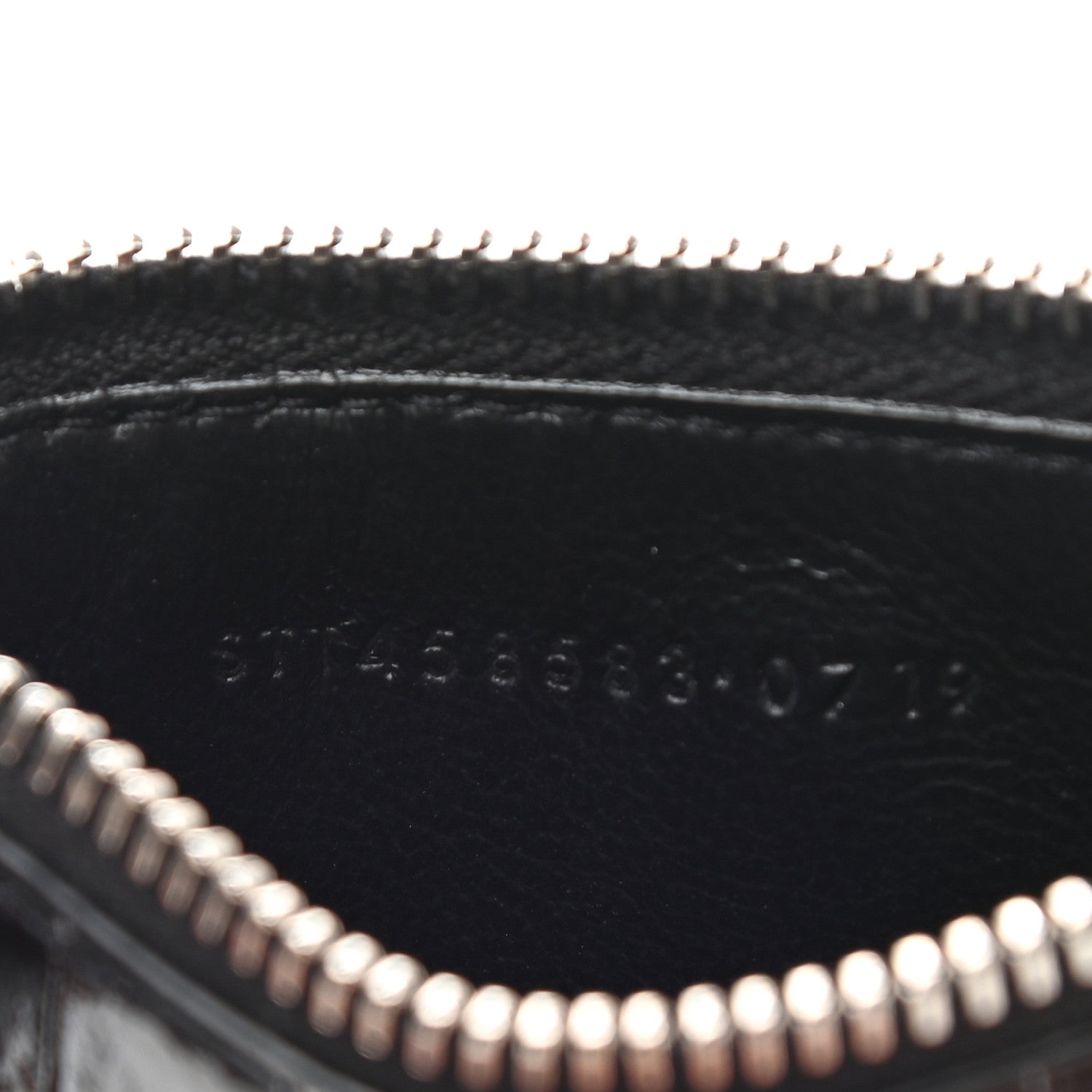 Saint Laurent Calfskin Crocodile Embossed 5 Fragments Zip Pouch Card Holder 7 of 8