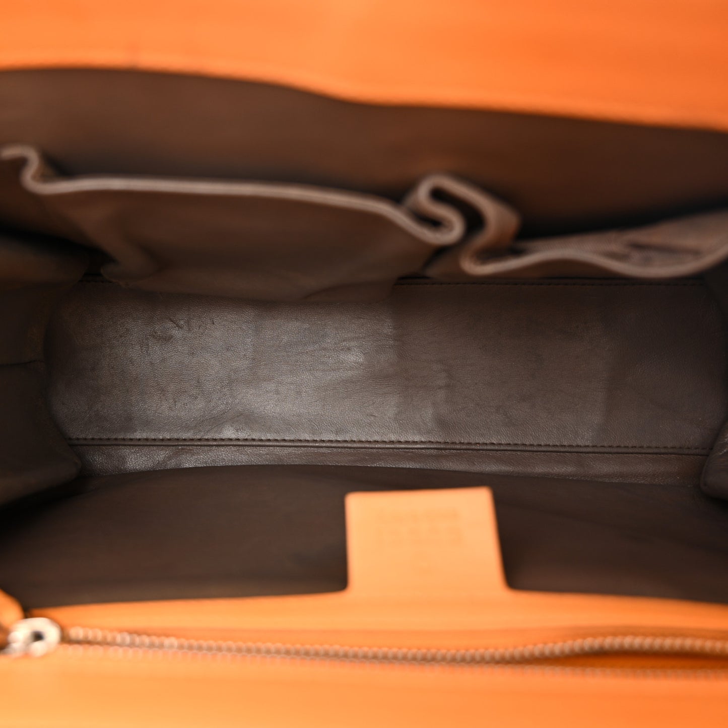 Moon Calfskin Medium Interlocking Shoulder Bag  Curcuma