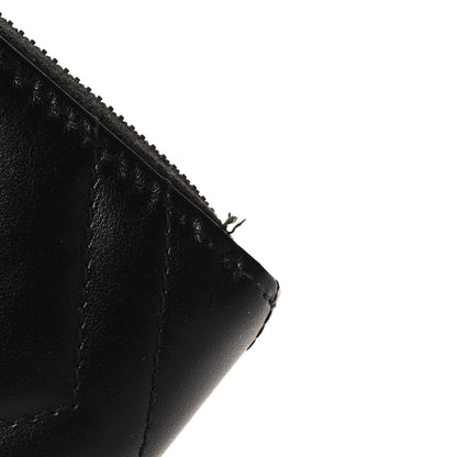 Gucci Calfskin Matelasse GG Marmont Zip Around Wallet Black 8 of 9