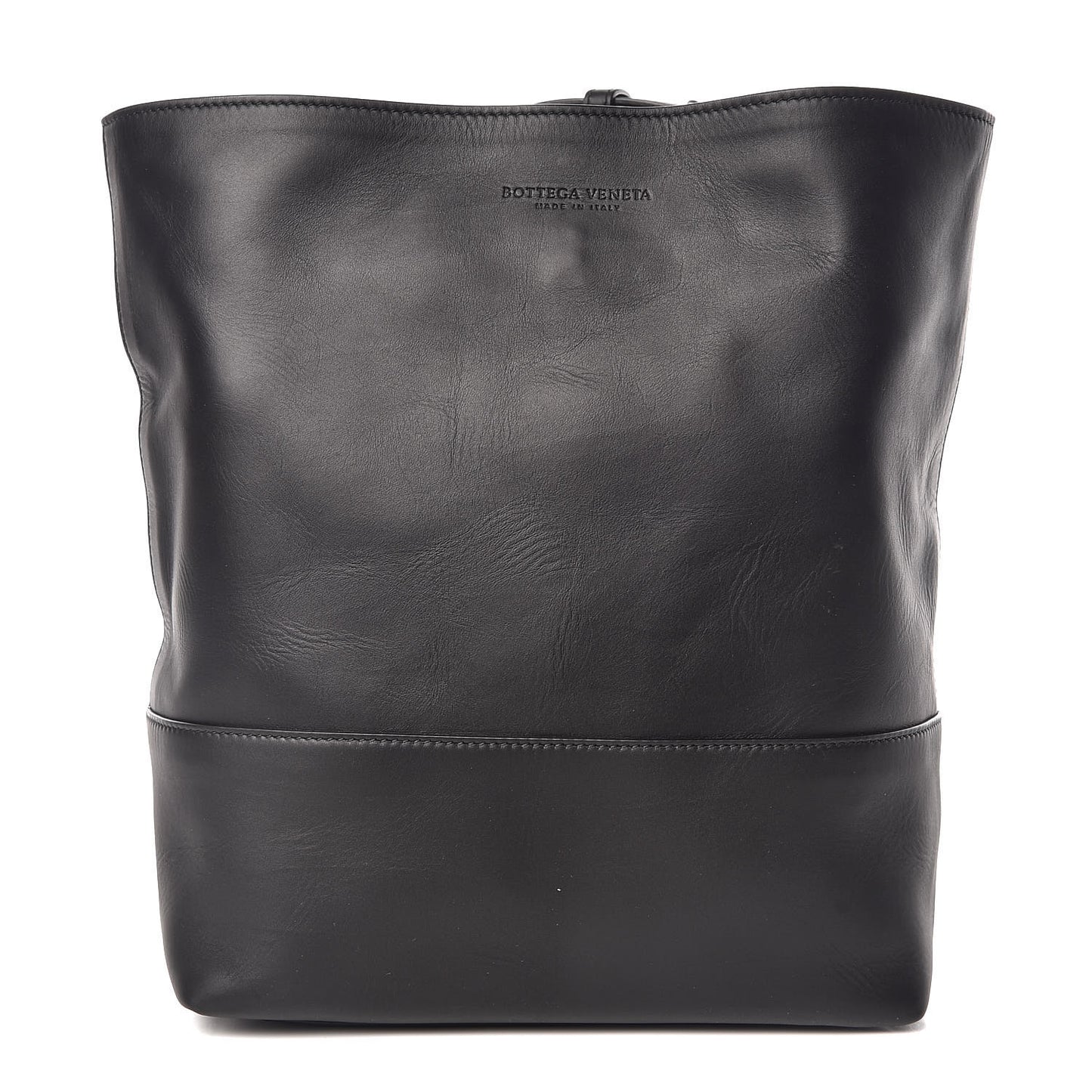 Smooth Matte Calfskin Bucket Bag Black