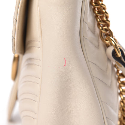 Gucci Calfskin Matelasse Medium GG Marmont Shoulder Bag White 16 of 21