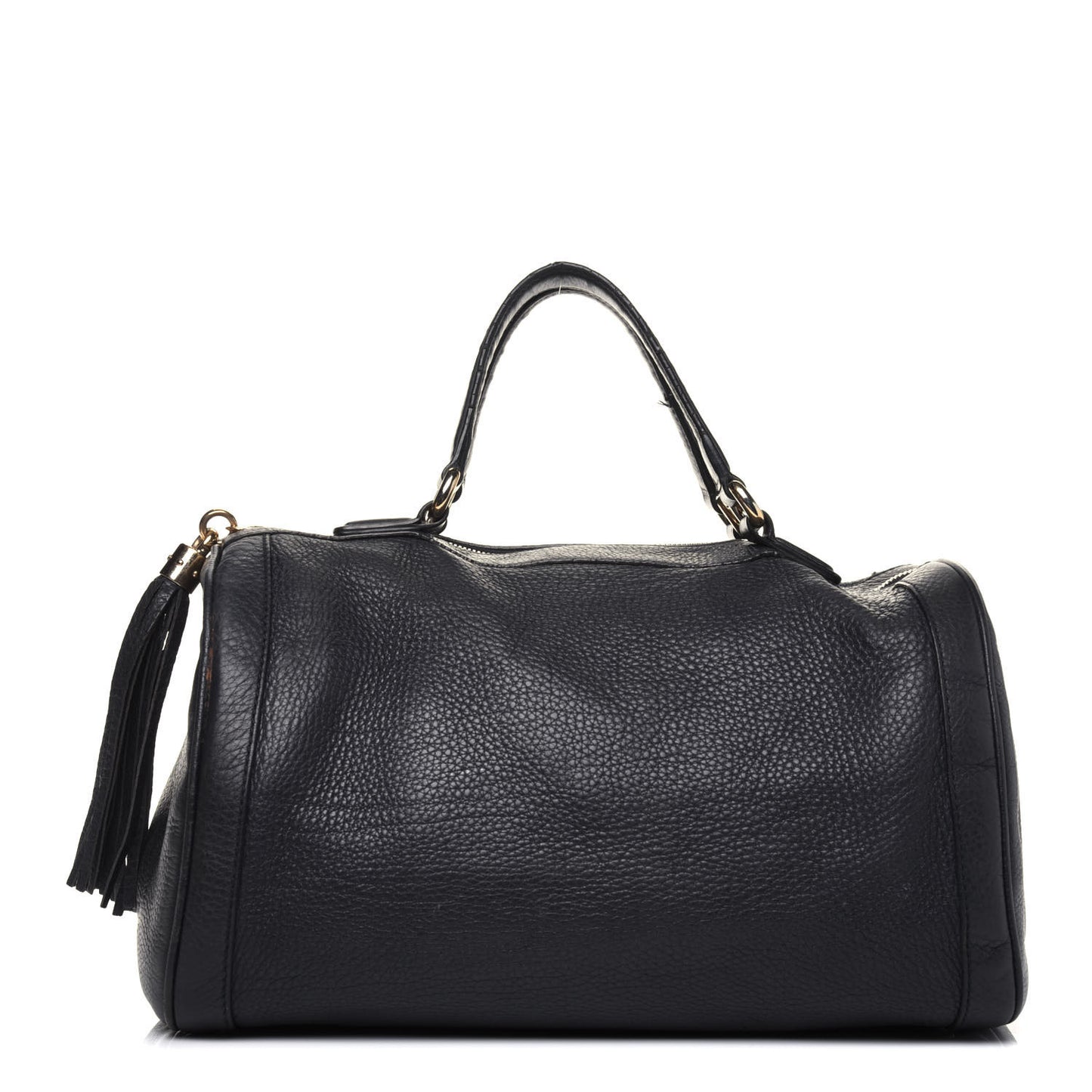 Pebbled Calfskin Medium Soho Boston Black